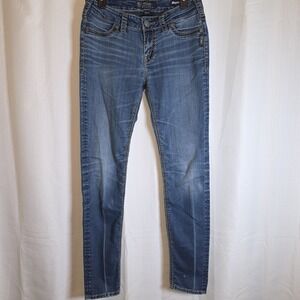 Silver Jeans Co Suki Jeans Womens 30x31 Mid Super Skinny Blue Stretch Distressed